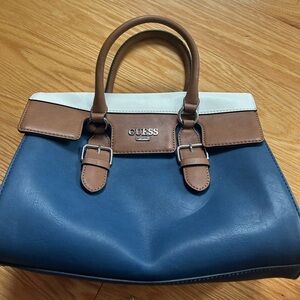 Guess blue and white purse
